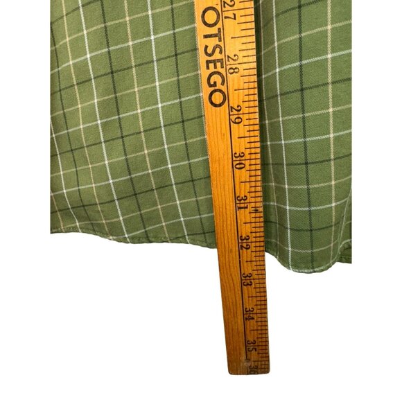 L.L.Bean Mens Long-Sleeve Dress Casual Shirt L Tall Green Plaid Wrinkle Resistan - Picture 4 of 11